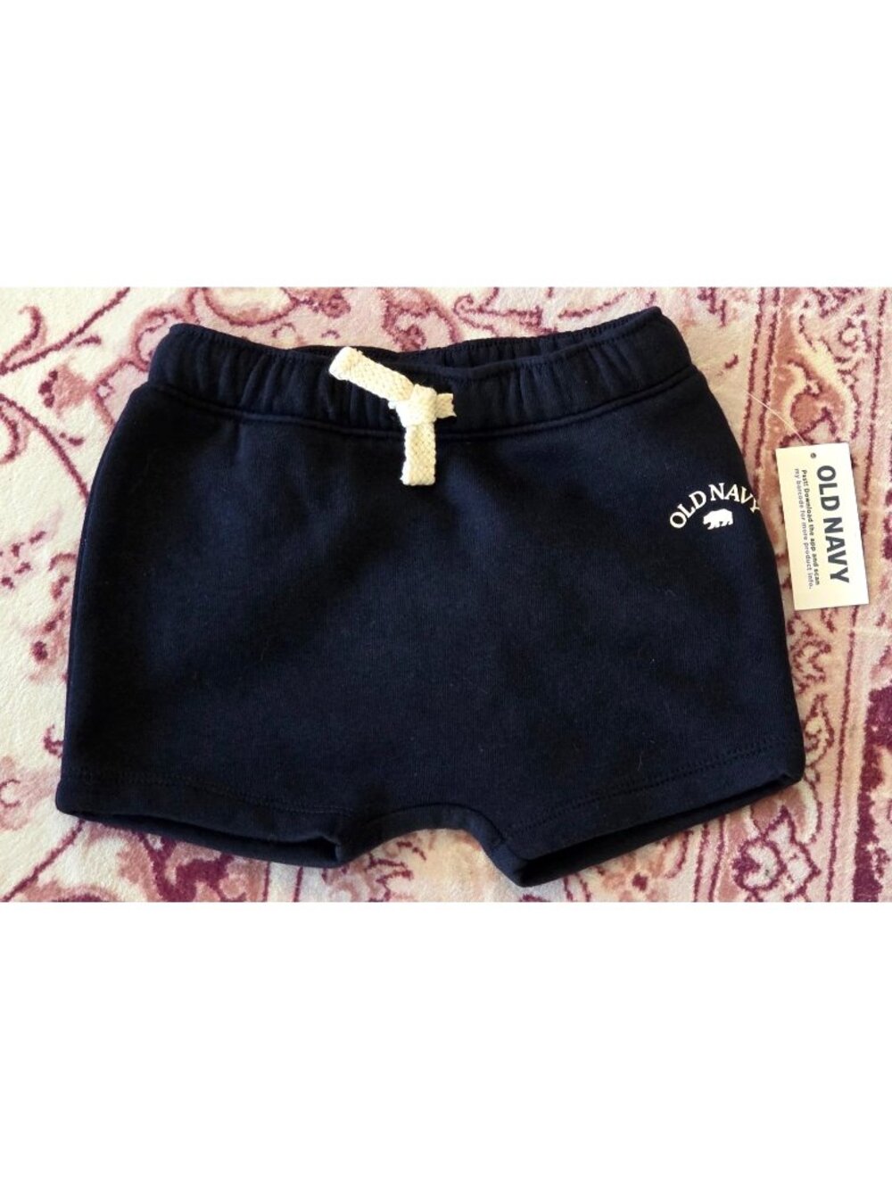 Old Navy Baby Boy's Logo-Graphic Fleece Drawstring Shorts Navy Blue Size 3-6M